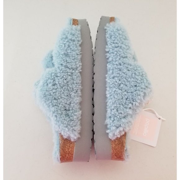 Birkenstock Papillio Arizona Big Buckle Shearling Teddy Faded Aqua 36 Narrow - Picture 4 of 5